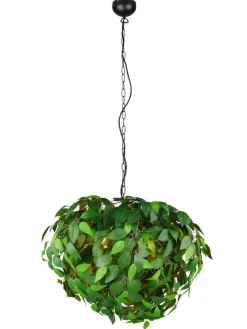 Trio Lighting Sisustusvalaisimet|riippuvalaisin Leavy 70 cm 4xE14 vihreä