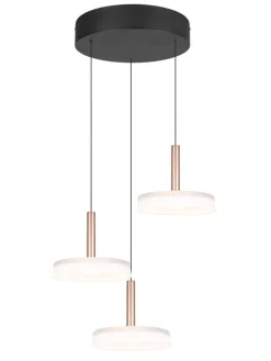 Trio Lighting Sisustusvalaisimet|riippuvalaisin Celeste LED 3-os kahvinruskea