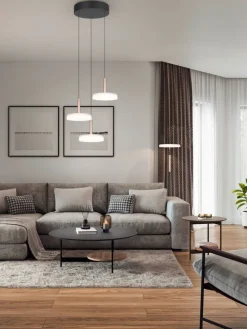 Trio Lighting Sisustusvalaisimet|riippuvalaisin Celeste LED 3-os kahvinruskea