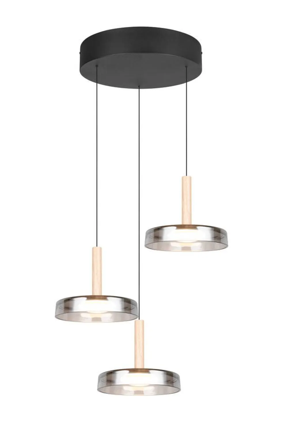 Trio Lighting Sisustusvalaisimet|riippuvalaisin Celeste LED 3-os mattamusta/kro