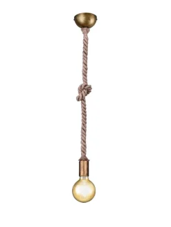 Trio Lighting Sisustusvalaisimet|riippuvalaisin Rope 1-os E27 antiikkimessinki