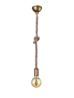 Trio Lighting Sisustusvalaisimet|riippuvalaisin Rope 1-os E27 antiikkimessinki