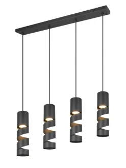 Trio Lighting Sisustusvalaisimet|riippuvalaisin Stream 4-os GU10 mattamusta