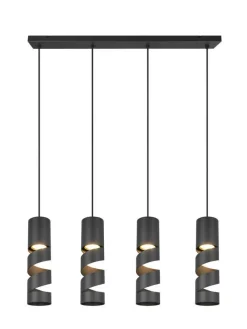 Trio Lighting Sisustusvalaisimet|riippuvalaisin Stream 4-os GU10 mattamusta