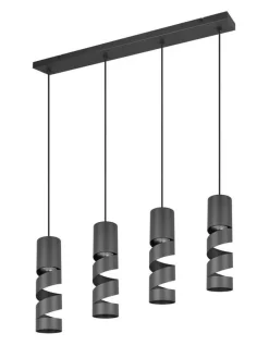 Trio Lighting Sisustusvalaisimet|riippuvalaisin Stream 4-os GU10 mattamusta