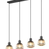 riippuvalaisin Tarifa 4-os E27 mattamusta/krom>Trio Lighting Online