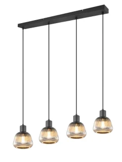 riippuvalaisin Tarifa 4-os E27 mattamusta/krom>Trio Lighting Online