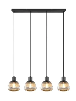 riippuvalaisin Tarifa 4-os E27 mattamusta/krom>Trio Lighting Online