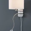 seinävalaisin Hotel lukuvalolla E14 + LED valk>Trio Lighting