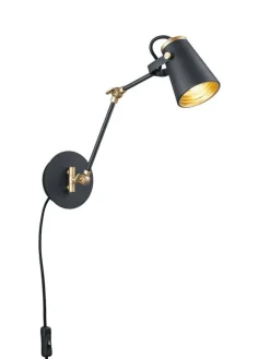 Trio Lighting Sisustusvalaisimet|seinävalaisin Edward E14 mattamusta/kulta