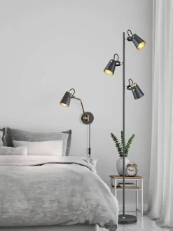 Trio Lighting Sisustusvalaisimet|seinävalaisin Edward E14 mattamusta/kulta