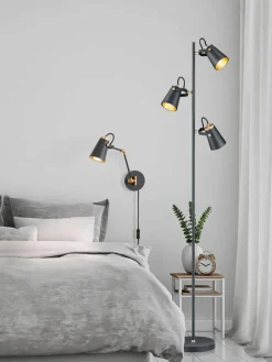 Trio Lighting Sisustusvalaisimet|seinävalaisin Edward E14 mattamusta/kulta