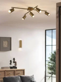 Trio Lighting Sisustusvalaisimet|seinävalaisin Marley 2xGU10 antiikkimessinki