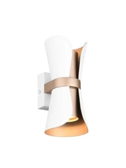 seinävalaisin Coat 2xGU10 mattavalkoinen/kahvi>Trio Lighting Clearance
