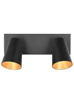 Trio Lighting Sisustusvalaisimet|spottivalaisin Sharp 2-os GU10 mattamusta/kult