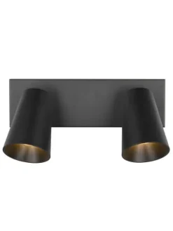 Trio Lighting Sisustusvalaisimet|spottivalaisin Sharp 2-os GU10 mattamusta/kult