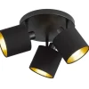 Trio Lighting Sisustusvalaisimet|spottivalaisin Tommy 3-os E14 mattamusta/kulta
