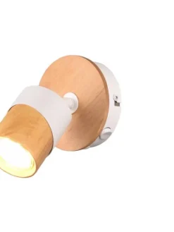 Trio Lighting Sisustusvalaisimet|spottivalaisin Aruni 1-os GU10 puu/mattavalkoi