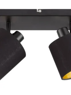 spottivalaisin Tommy 2-os E14 mattamusta/kulta>Trio Lighting