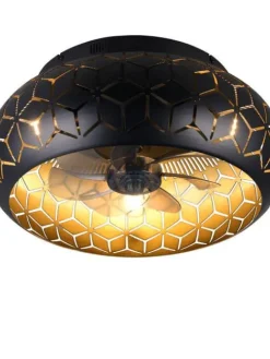 Trio Lighting Sisustusvalaisimet|tuuletinkattovalaisin Bidar 3xE27 mattamusta/k