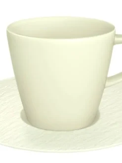 Villeroy&Boch Astiat|Manufacture Rock kahvikuppi ja alunen valkoinen