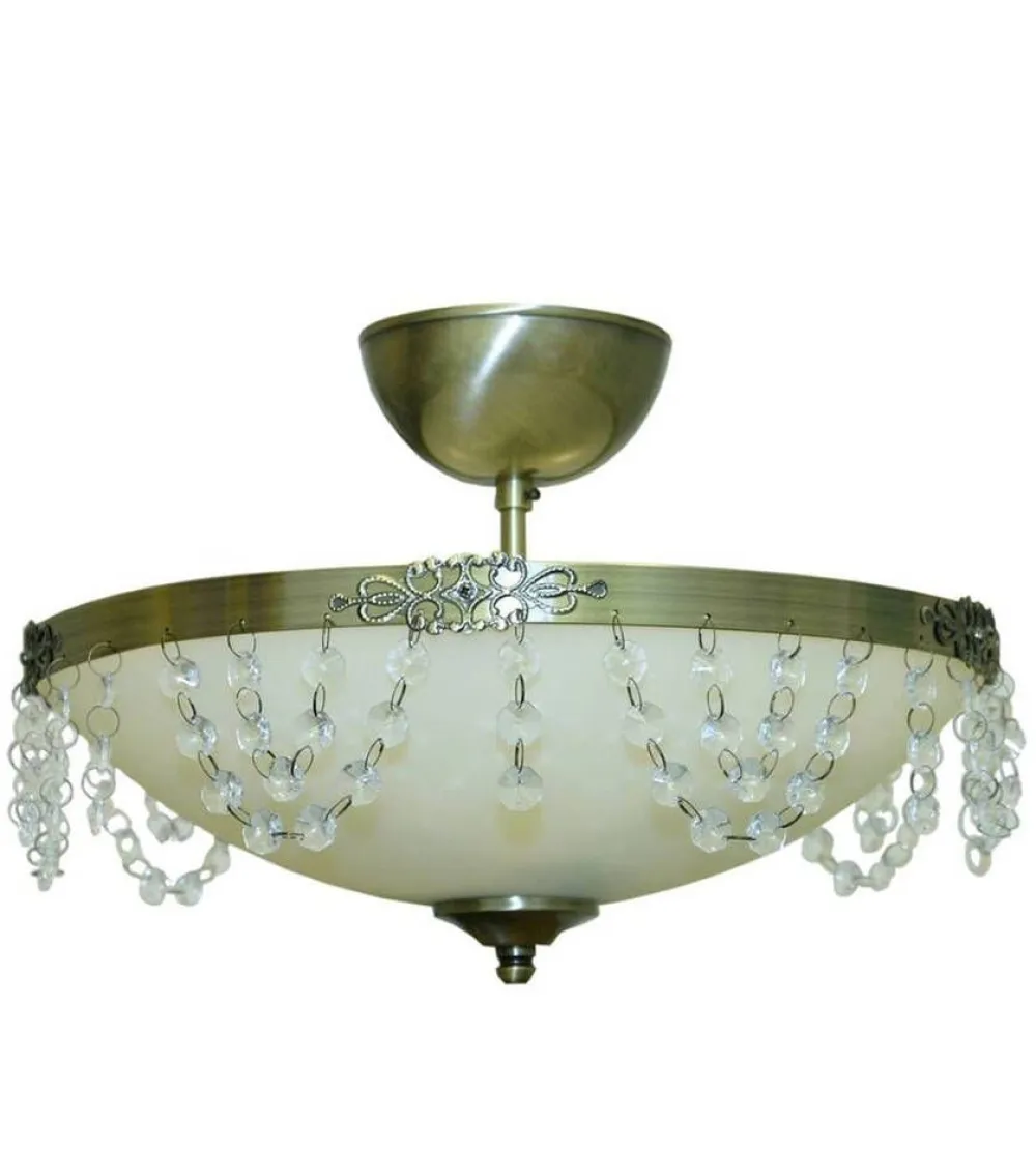 plafondi Aurora 35 cm antiikkimessinki/valkoinen>Virvatuli Discount