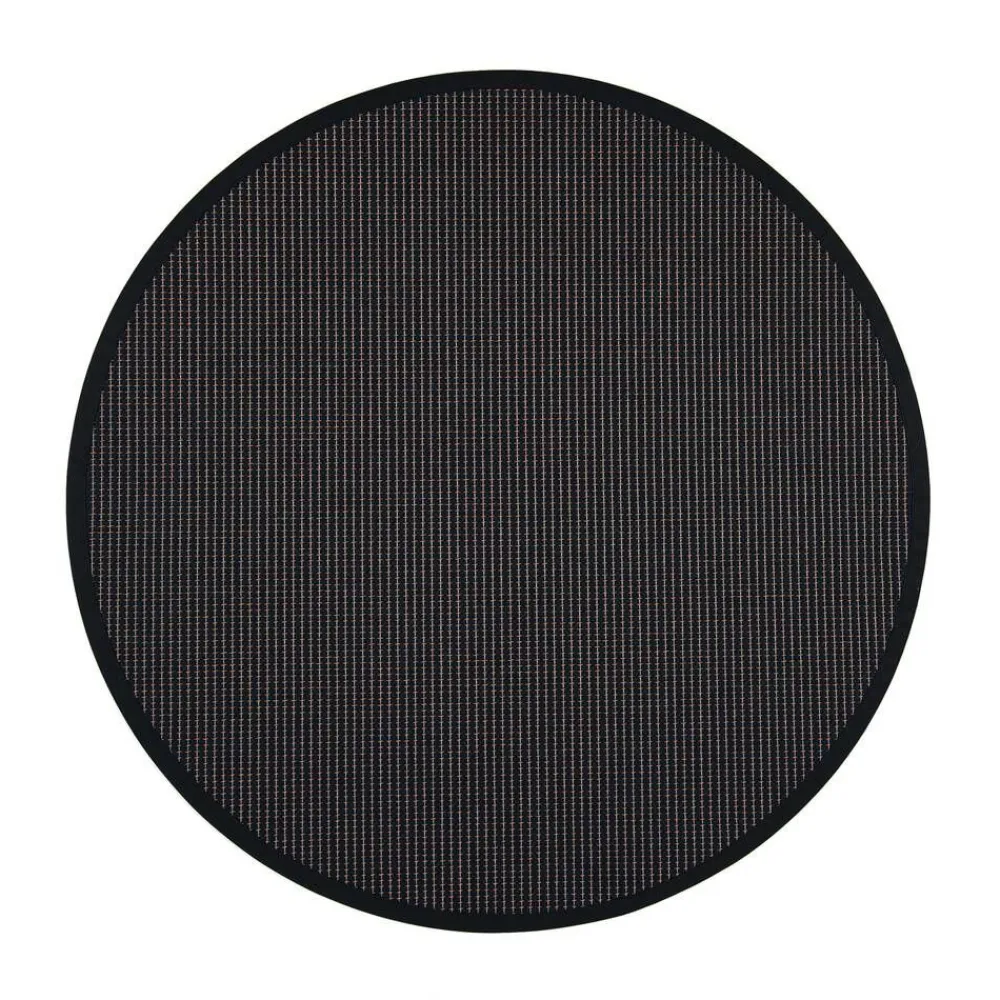VM-Carpet Pyöreät Matot|Lyyra 70 musta, Ø 133 cm, kantti 17