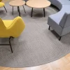 VM-Carpet Pyöreät Matot|Panama 9007 natural, Ø 160 cm, kantti pellava