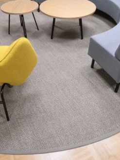 VM-Carpet Pyöreät Matot|Panama 9007 natural, Ø 160 cm, kantti pellava