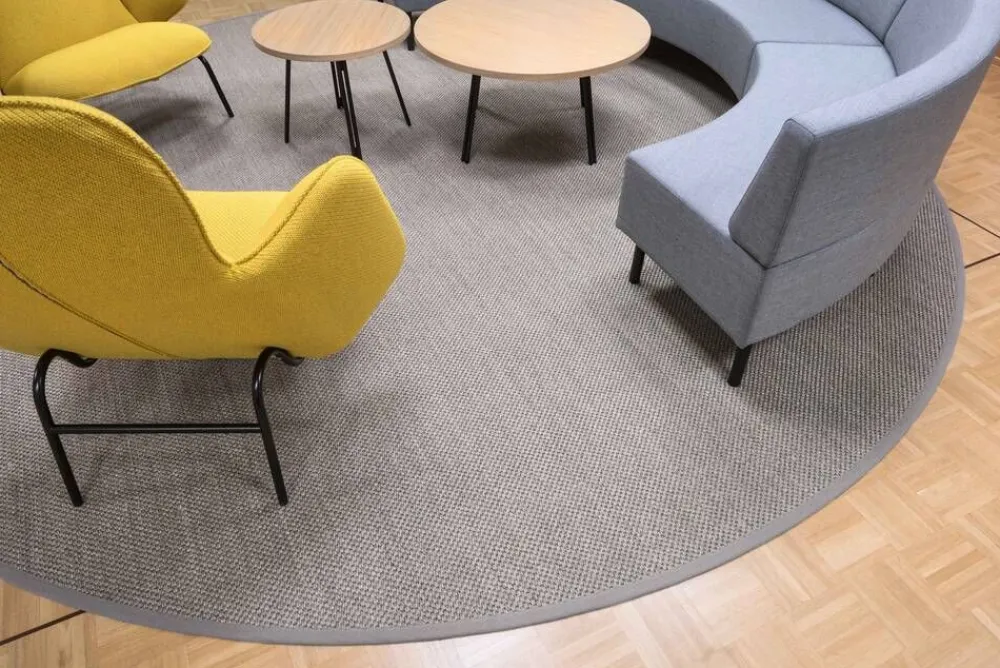 Panama 9007 natural, Ø 200 cm, kantti pellava>VM-Carpet