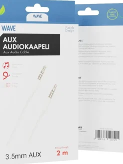 audiokaapeli 2 m 3, 5mm valkoinen>Wave Outlet