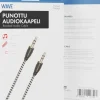 audiokaapeli punottu 1 m 3,5 mm musta/valk.>Wave New