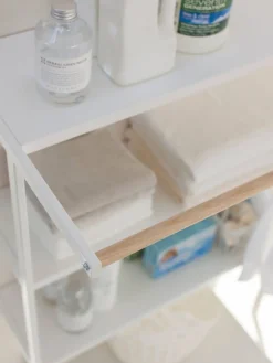 Yamazaki Kylpyhuoneen Säilytys|kylpyhuoneteline Tower valkoinen